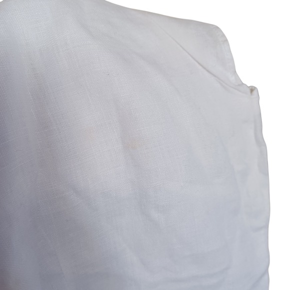 Richard Malcom Irish Linen Cap Sleeve Embellished V Neck Top Large - Picture 5 of 8